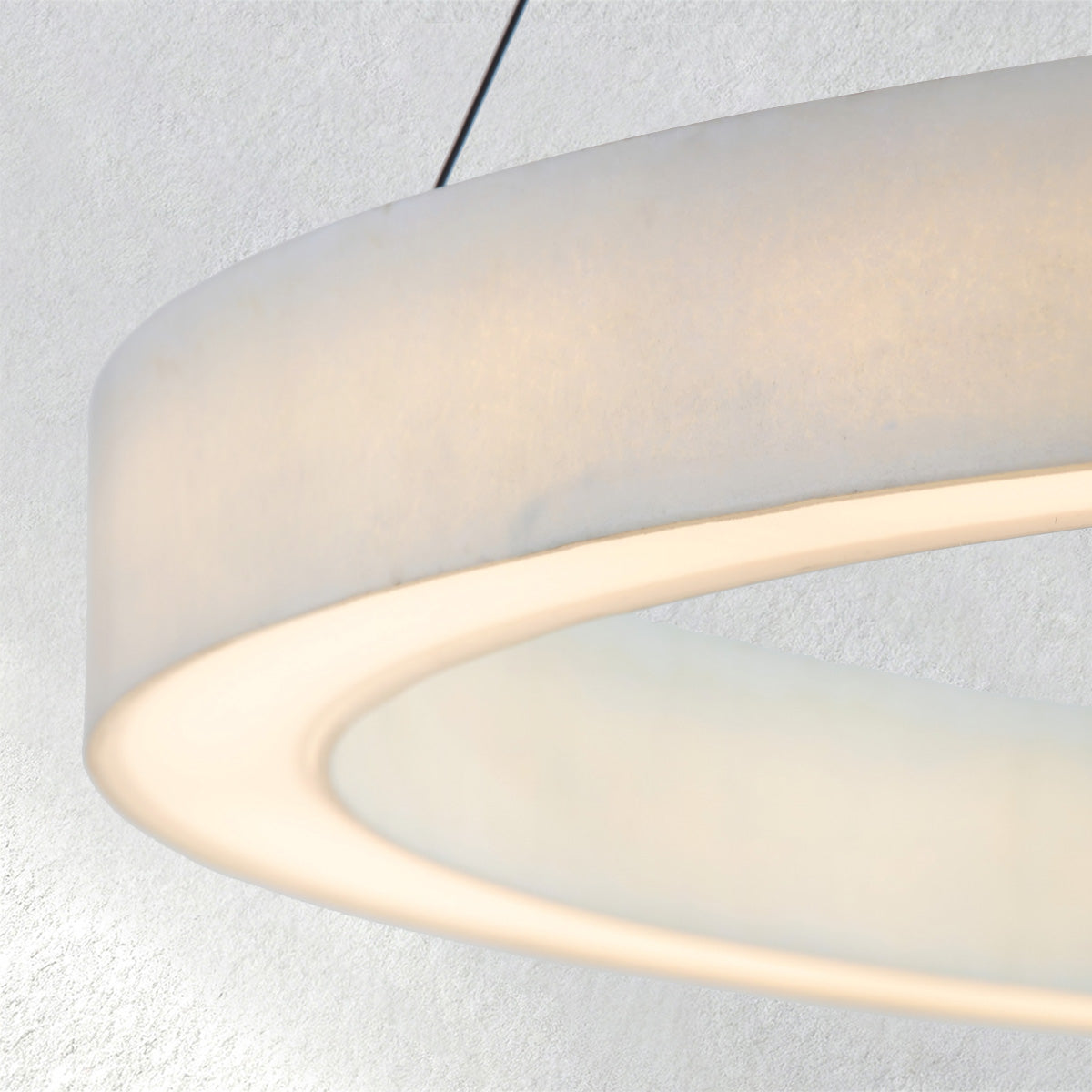 furnviro Alabaster StoneGlow Round Chandelier