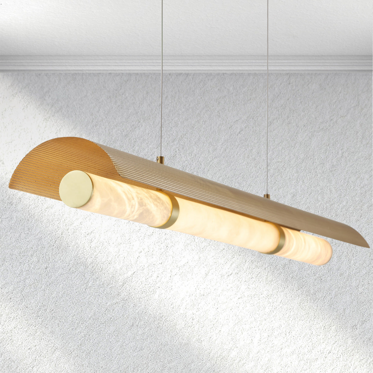 furnviro Mirage Alabaster Linear Chandelier