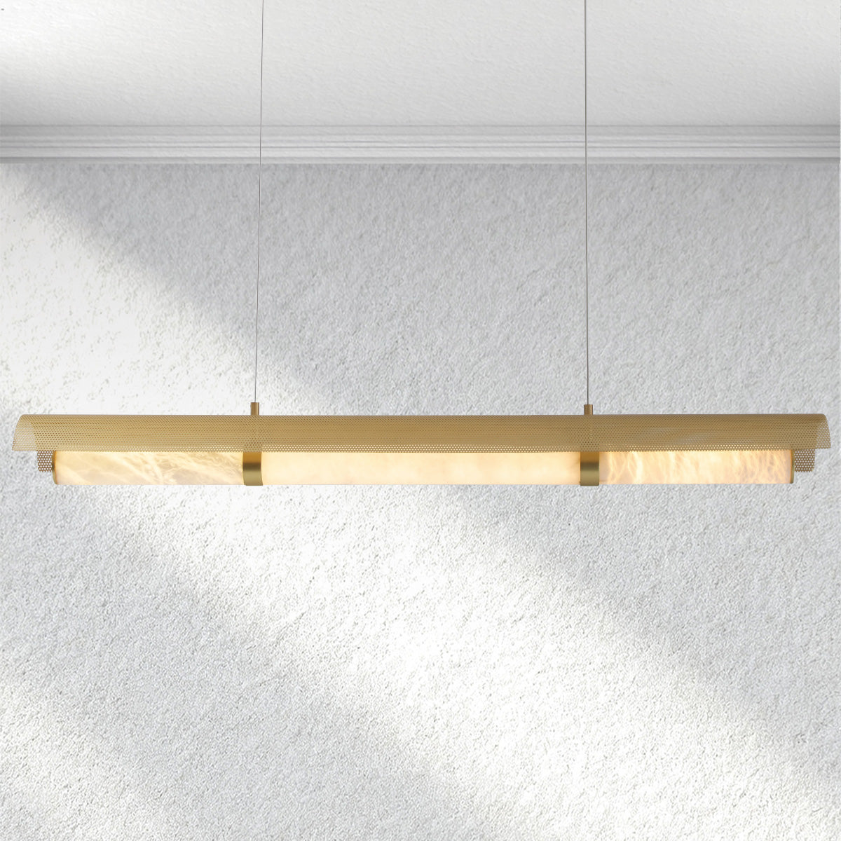 furnviro Mirage Alabaster Linear Chandelier