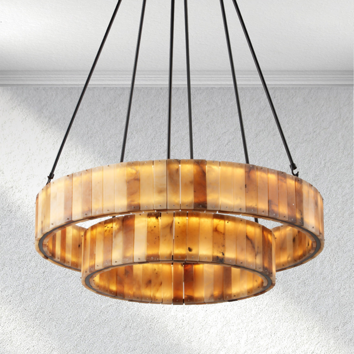furnviro Eterna Alabaster Round Chandelier