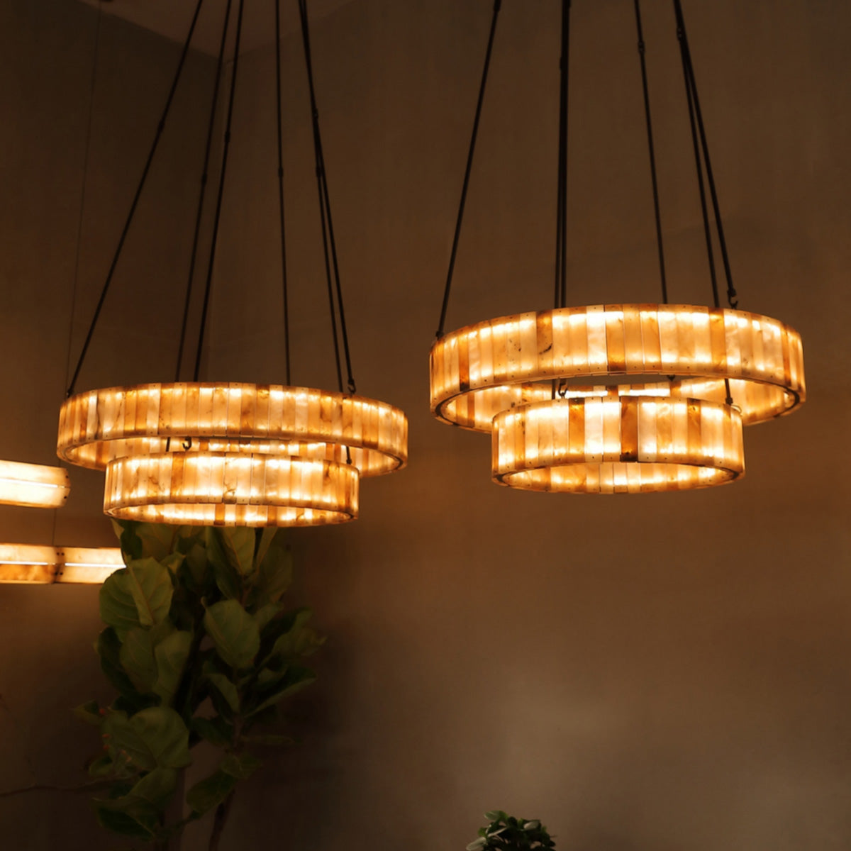 furnviro Eterna Alabaster Round Chandelier